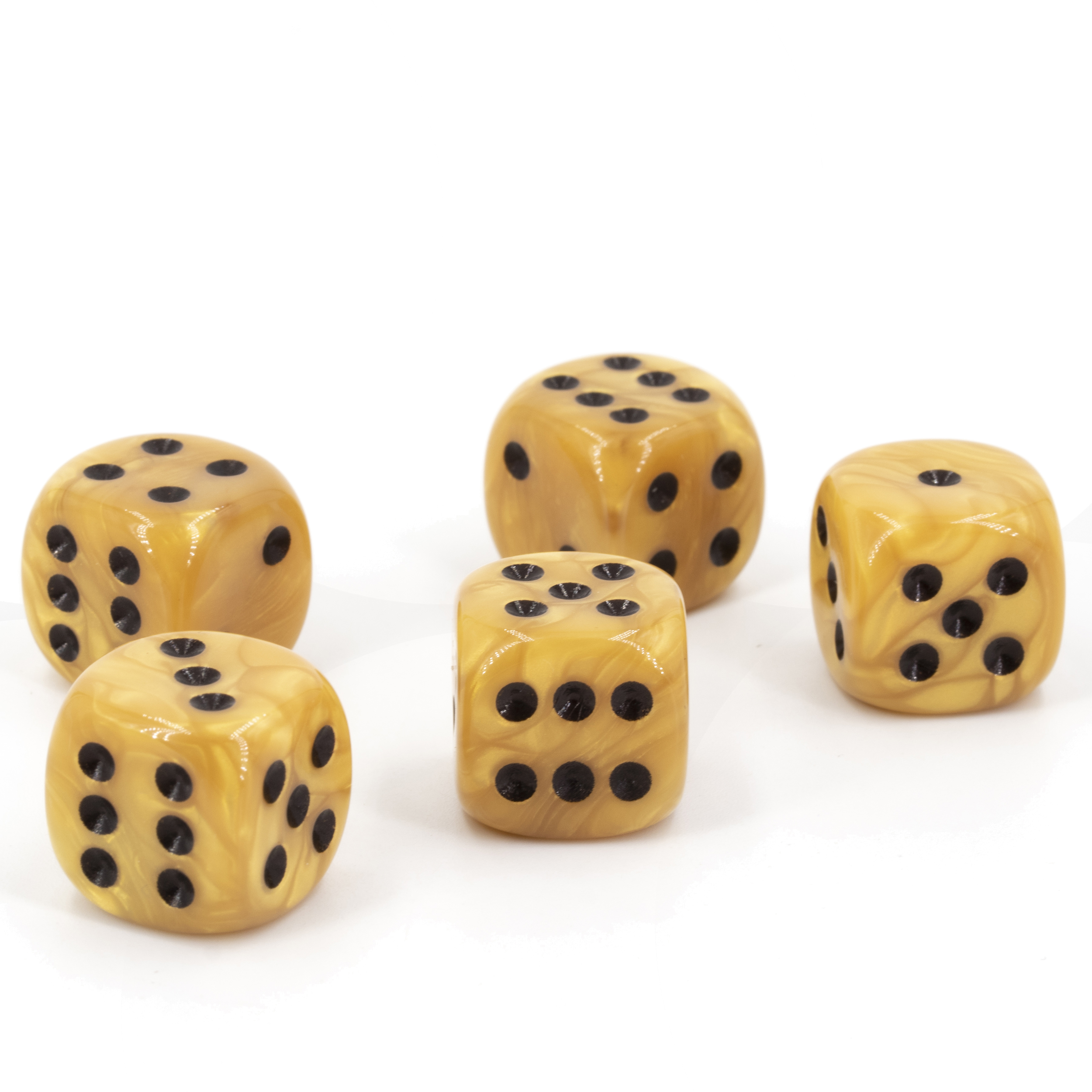 18mm Würfel in goldfarben / schwarz Seide