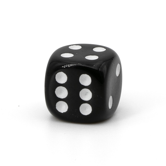 14mm Würfel in schwarz Satt