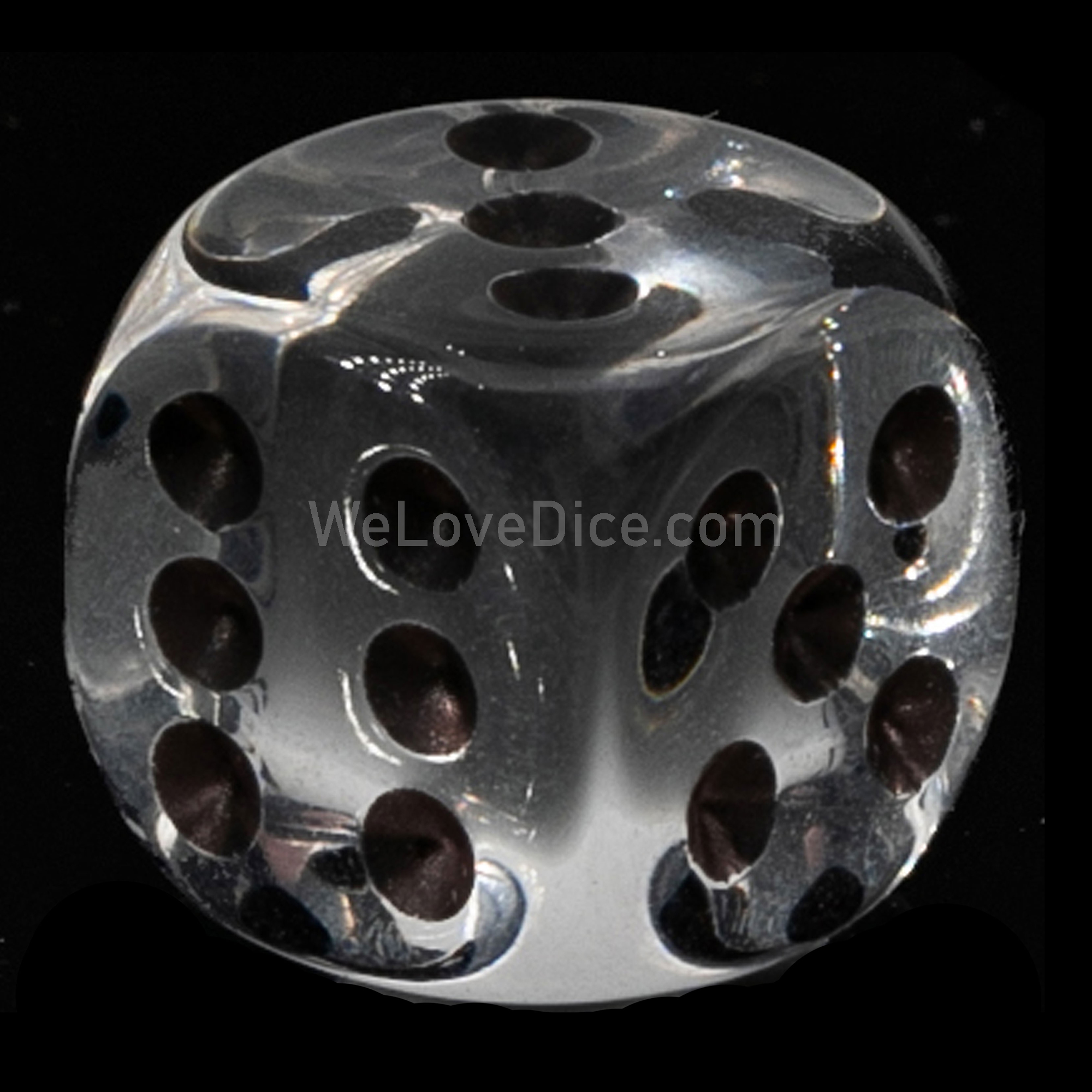 30mm Würfel in glasklar transparent / schwarz Transparent