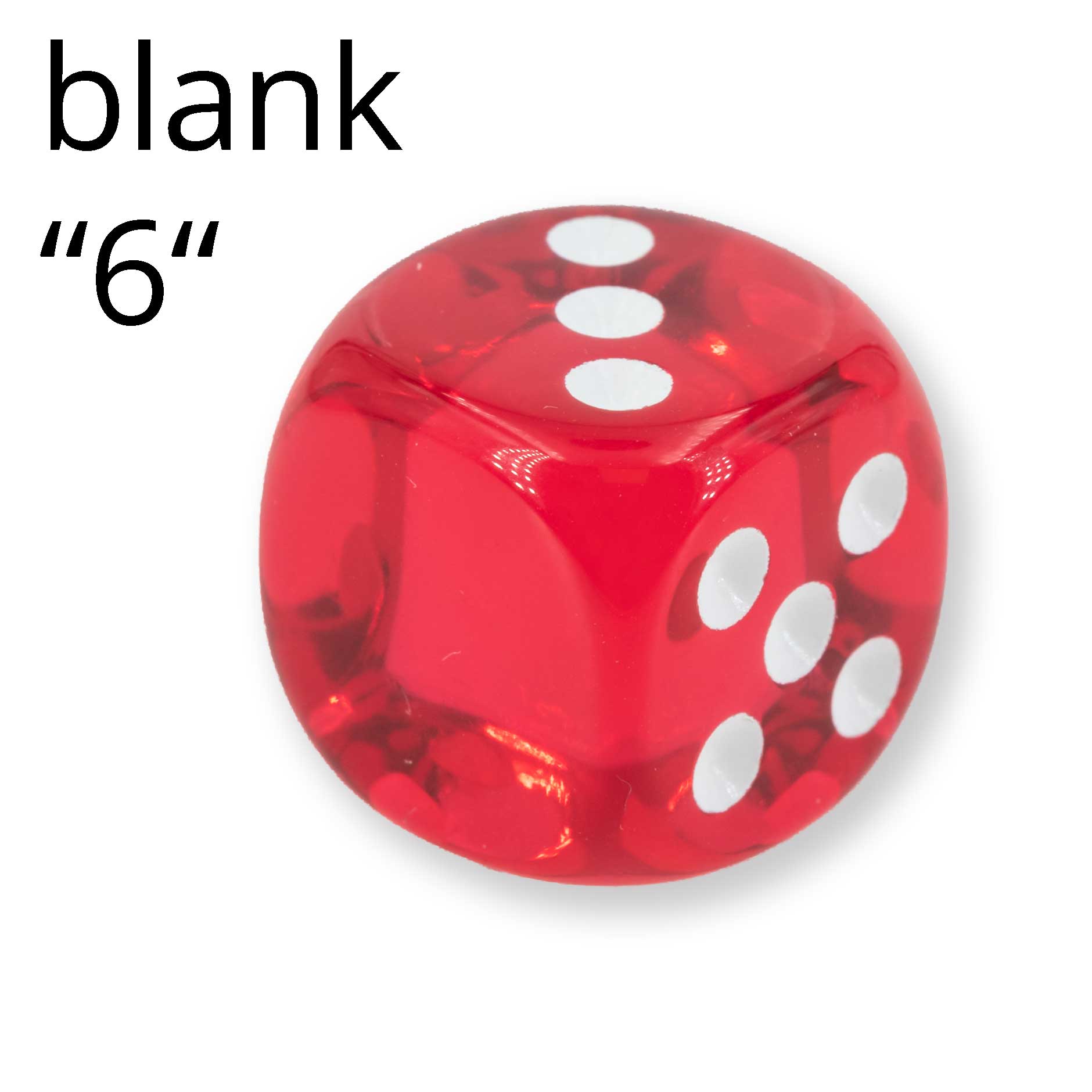 16mm Würfel in fuchsia / weiss Transparent ohne "6"