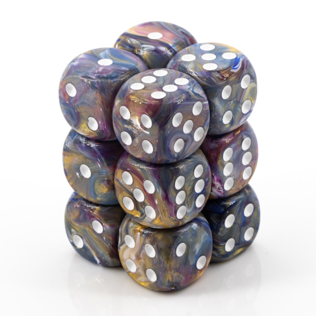 Festive® Carousel / weiß 16mm W6 Würfel Set (12 Würfel)