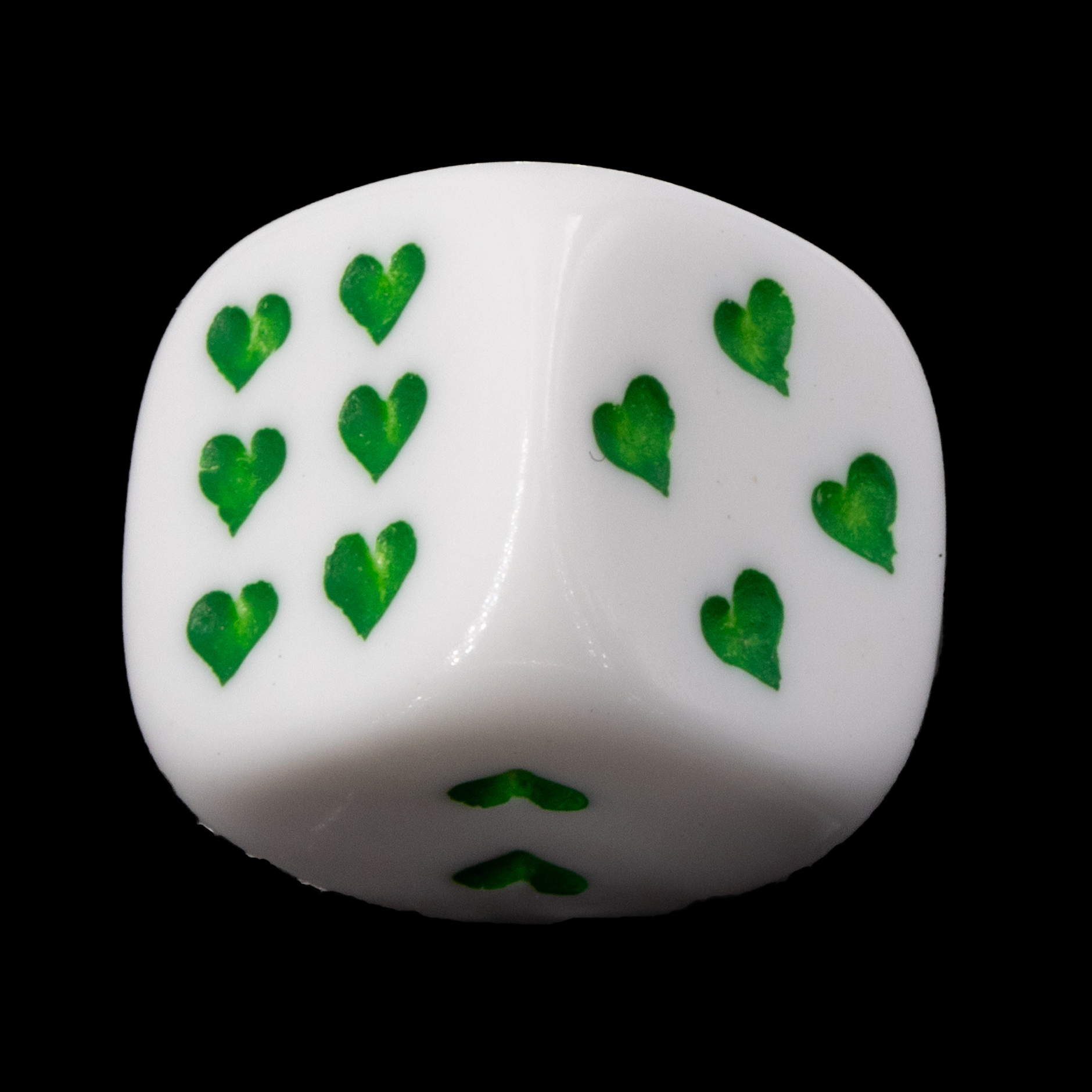 Herz Würfel in weiss / grün Satt