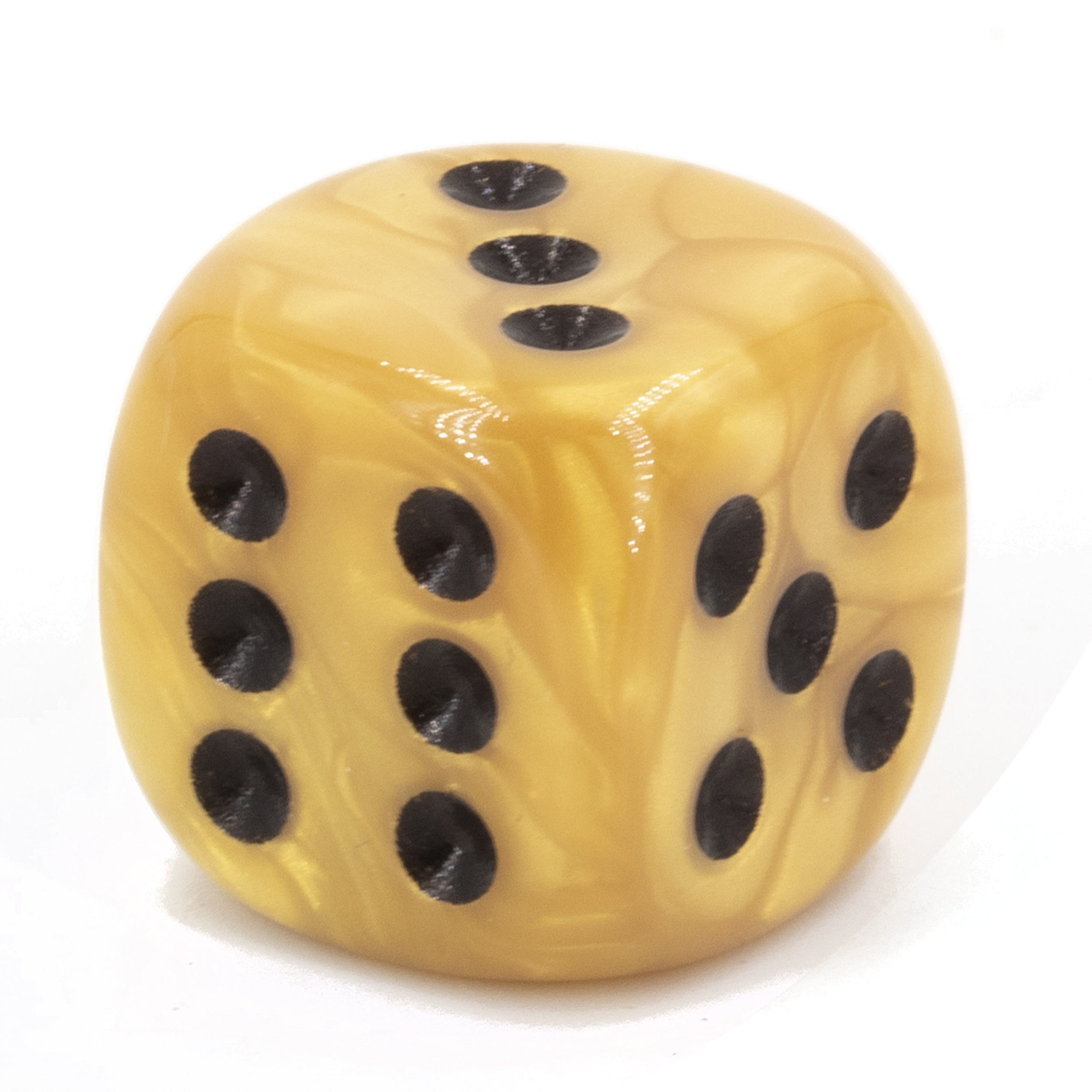 18mm Würfel in goldfarben / schwarz Seide