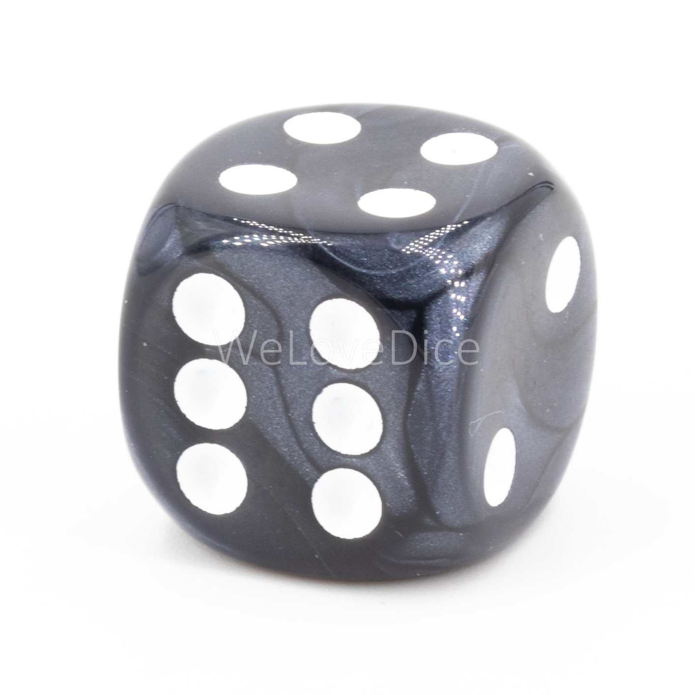 16mm Würfel in anthrazit / weiß Seide