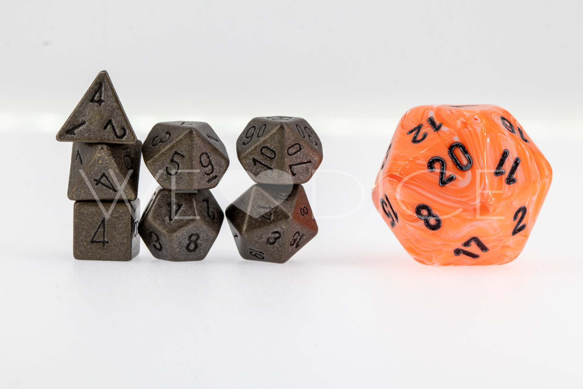 Mini Metallwürfel - Stahl - 7 Teile Set