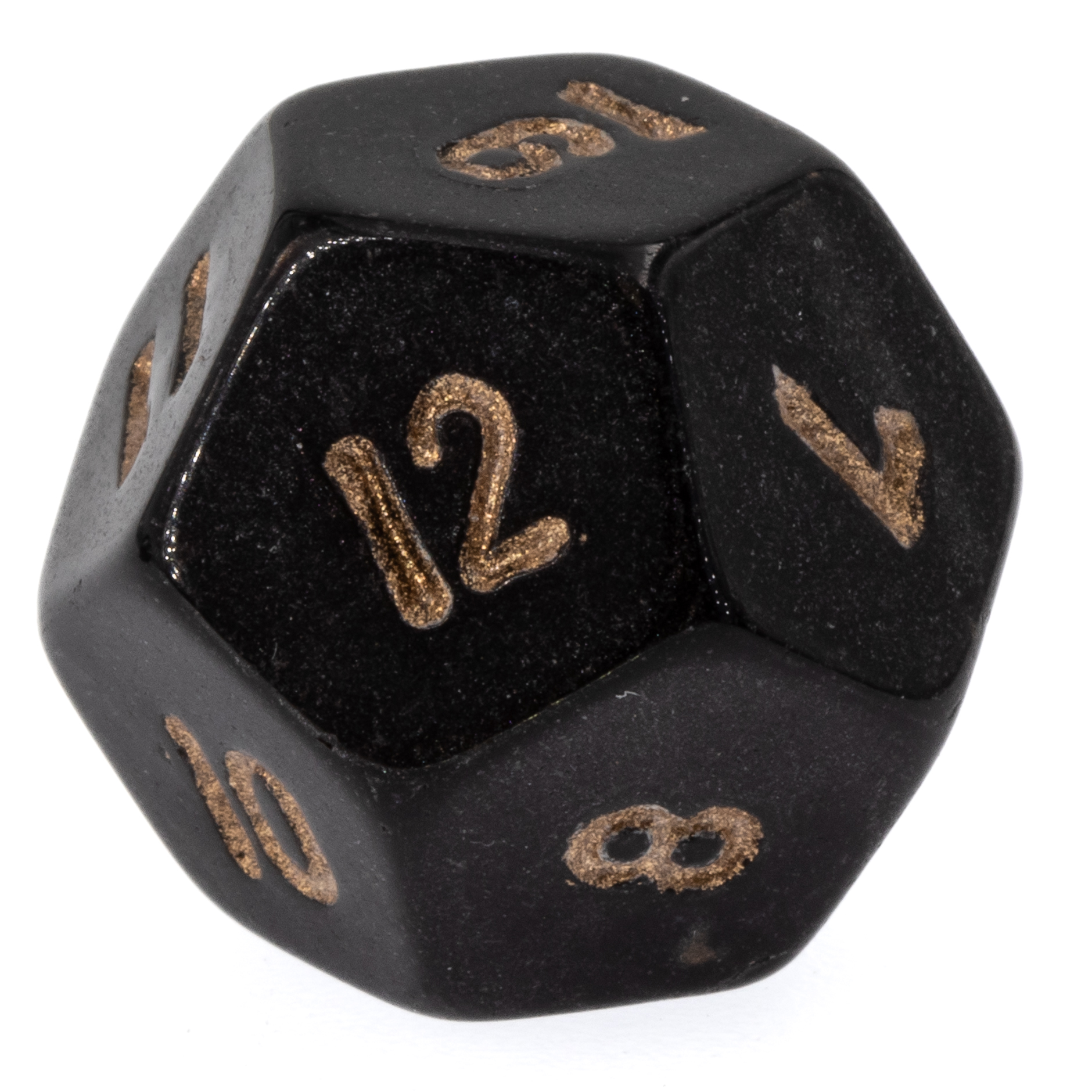 W12 Würfel in dunkelgrau / beigegold Satt