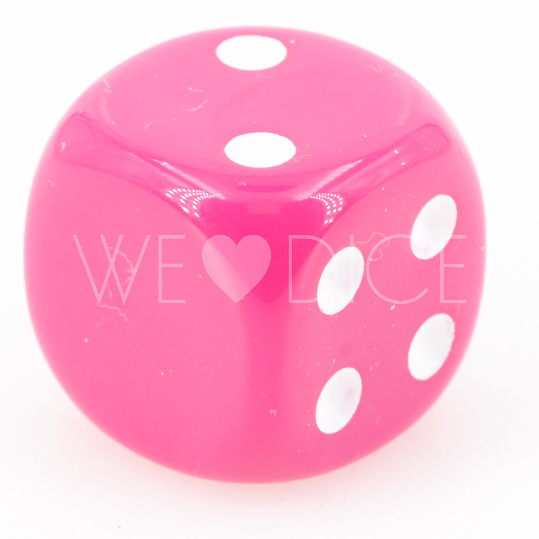 16mm Würfel in rosa / weiß Satt ohne "1"